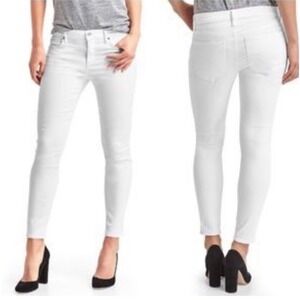 Gap White Ankle Legging Mid-Rise Jeans, Size 26 Regular, Minimalist, Classic